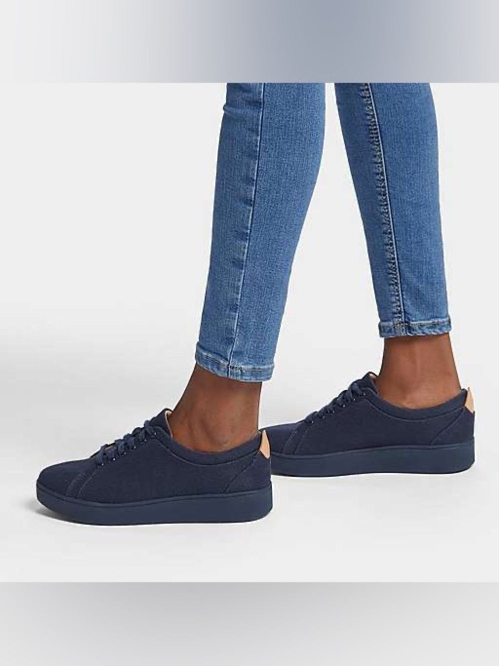 Fitflop Rally Midnight Navy Blue Canvas Sneakers 7.5
